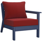 Ensemble de salon de jardin Polytrends Birchwood en PEHD toutes saisons, bleu marine, avec sièges profonds (5 pièces)