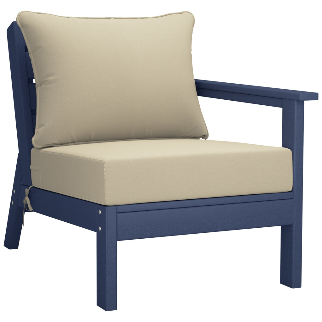 Ensemble de salon de jardin Polytrends Birchwood en PEHD toutes saisons, bleu marine, avec sièges profonds (5 pièces)