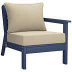 Ensemble de salon de jardin Polytrends Birchwood en PEHD toutes saisons, bleu marine, avec sièges profonds (5 pièces)