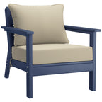Ensemble de salon de jardin Polytrends Birchwood en PEHD toutes saisons, bleu marine, avec sièges profonds (5 pièces)