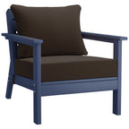 Ensemble de salon de jardin Polytrends Birchwood en PEHD toutes saisons, bleu marine, avec sièges profonds (5 pièces)