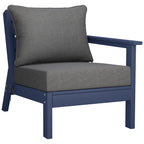 Ensemble de salon de jardin Polytrends Birchwood en PEHD toutes saisons, bleu marine, avec sièges profonds (5 pièces)