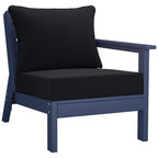 Ensemble de salon de jardin Polytrends Birchwood en PEHD toutes saisons, bleu marine, avec sièges profonds (5 pièces)