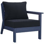 Ensemble de salon de jardin Polytrends Birchwood en PEHD toutes saisons, bleu marine, avec sièges profonds (5 pièces)