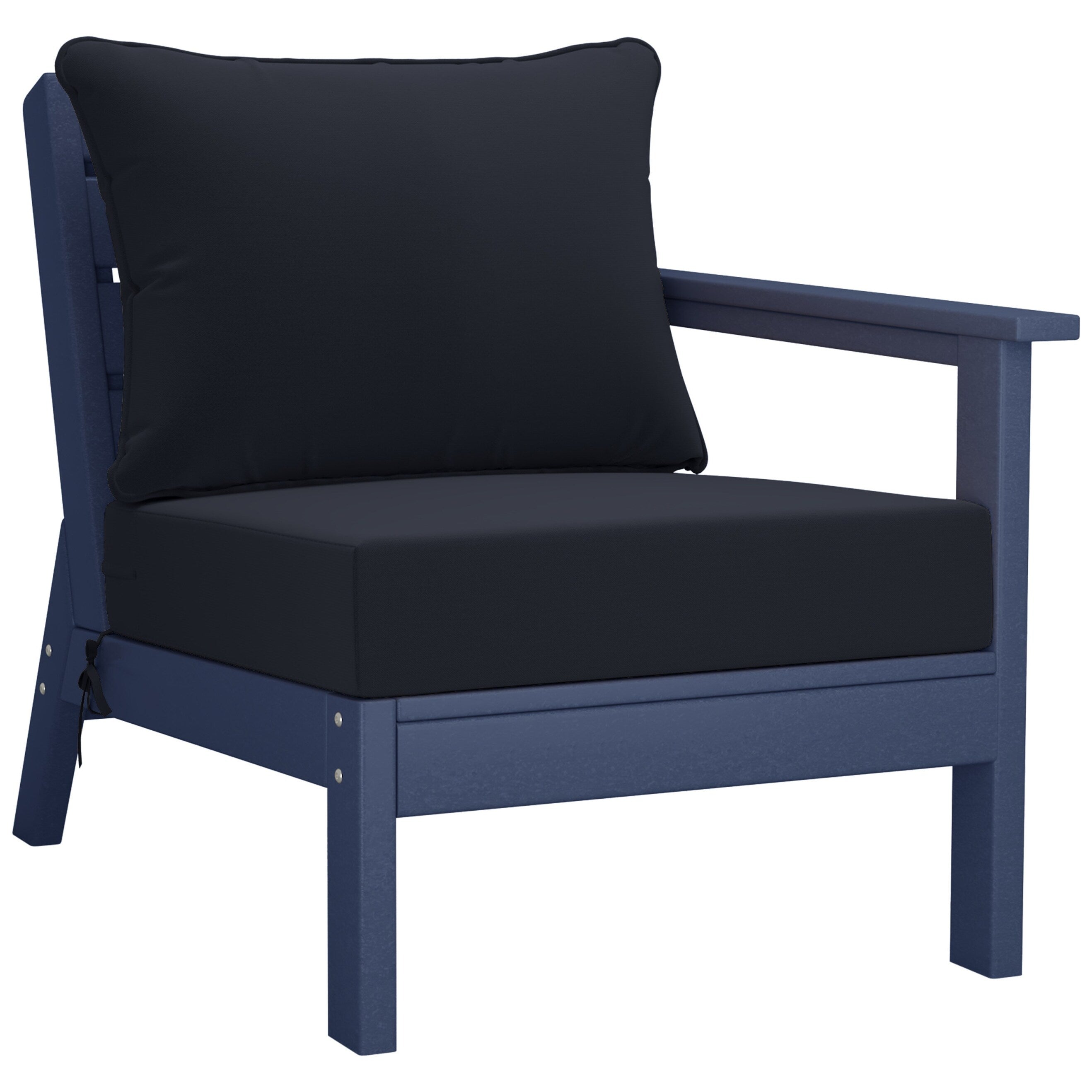 Ensemble de salon de jardin Polytrends Birchwood en PEHD toutes saisons, bleu marine, avec sièges profonds (5 pièces)