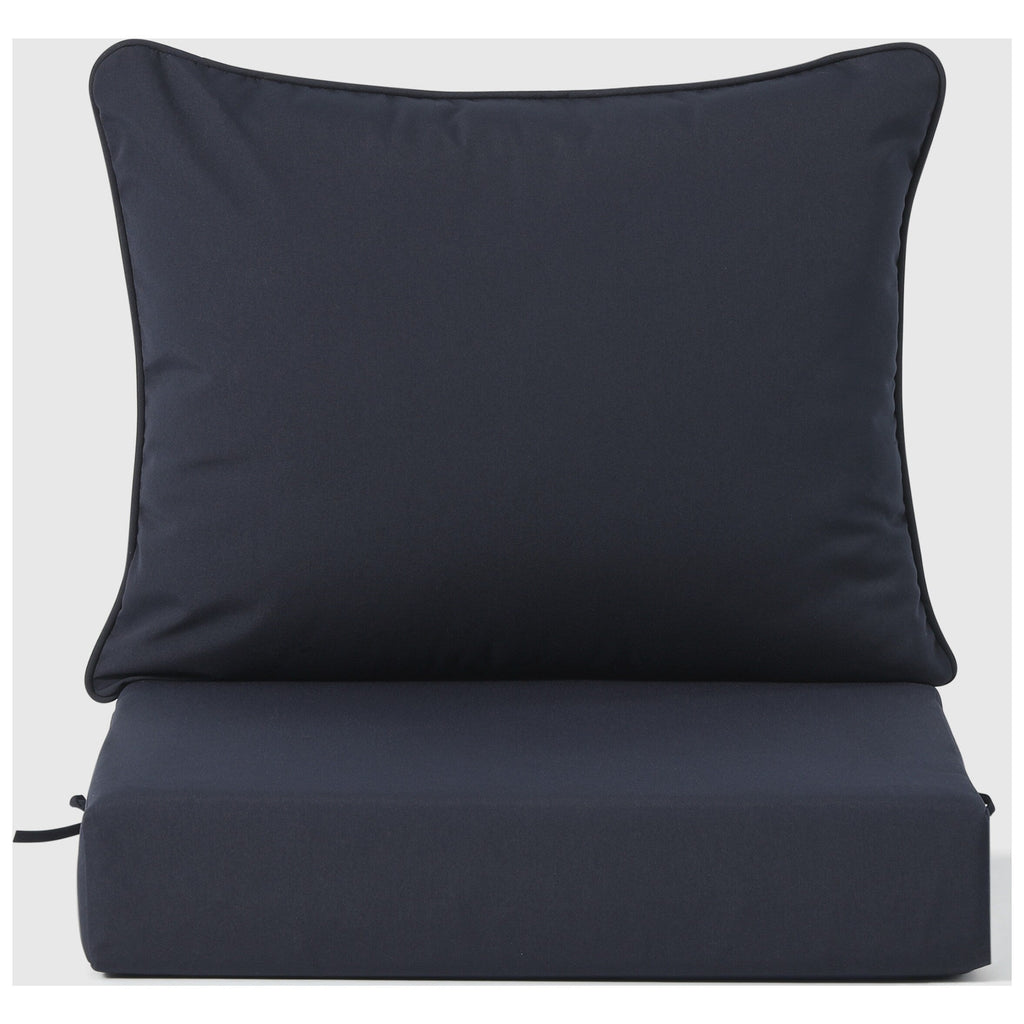 Ensemble de salon de jardin Polytrends Birchwood en PEHD toutes saisons, bleu marine, avec sièges profonds (5 pièces)