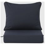 Ensemble de salon de jardin Polytrends Birchwood en PEHD toutes saisons, bleu marine, avec sièges profonds (5 pièces)