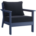 Ensemble de salon de jardin Polytrends Birchwood en PEHD toutes saisons, bleu marine, avec sièges profonds (5 pièces)