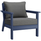 Ensemble de salon de jardin Polytrends Birchwood en PEHD toutes saisons, bleu marine, avec sièges profonds (5 pièces)