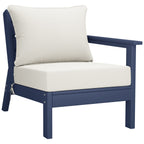 Ensemble de salon de jardin Polytrends Birchwood en PEHD toutes saisons, bleu marine, avec sièges profonds (5 pièces)