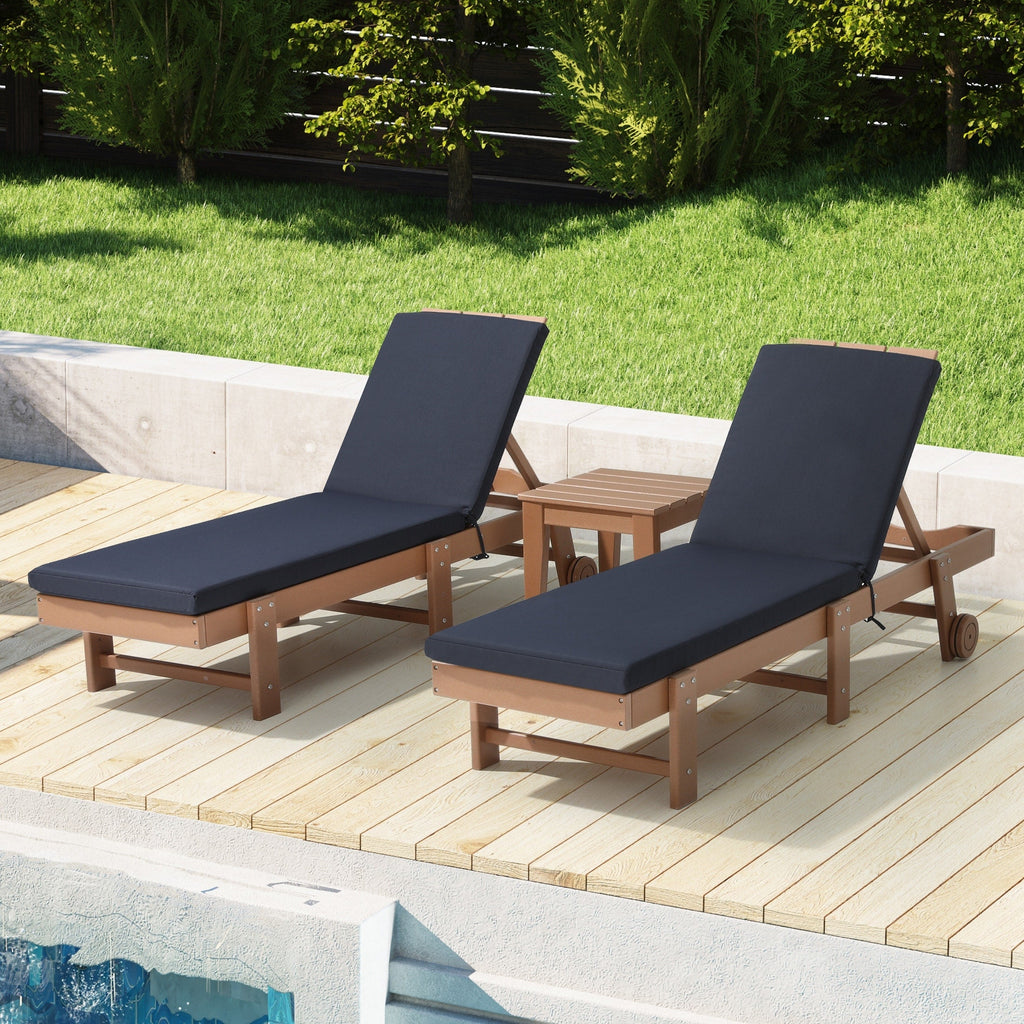 Coussins de chaise longue d'extérieur Polytrends, résistants à la décoloration, toutes saisons (lot de 2)