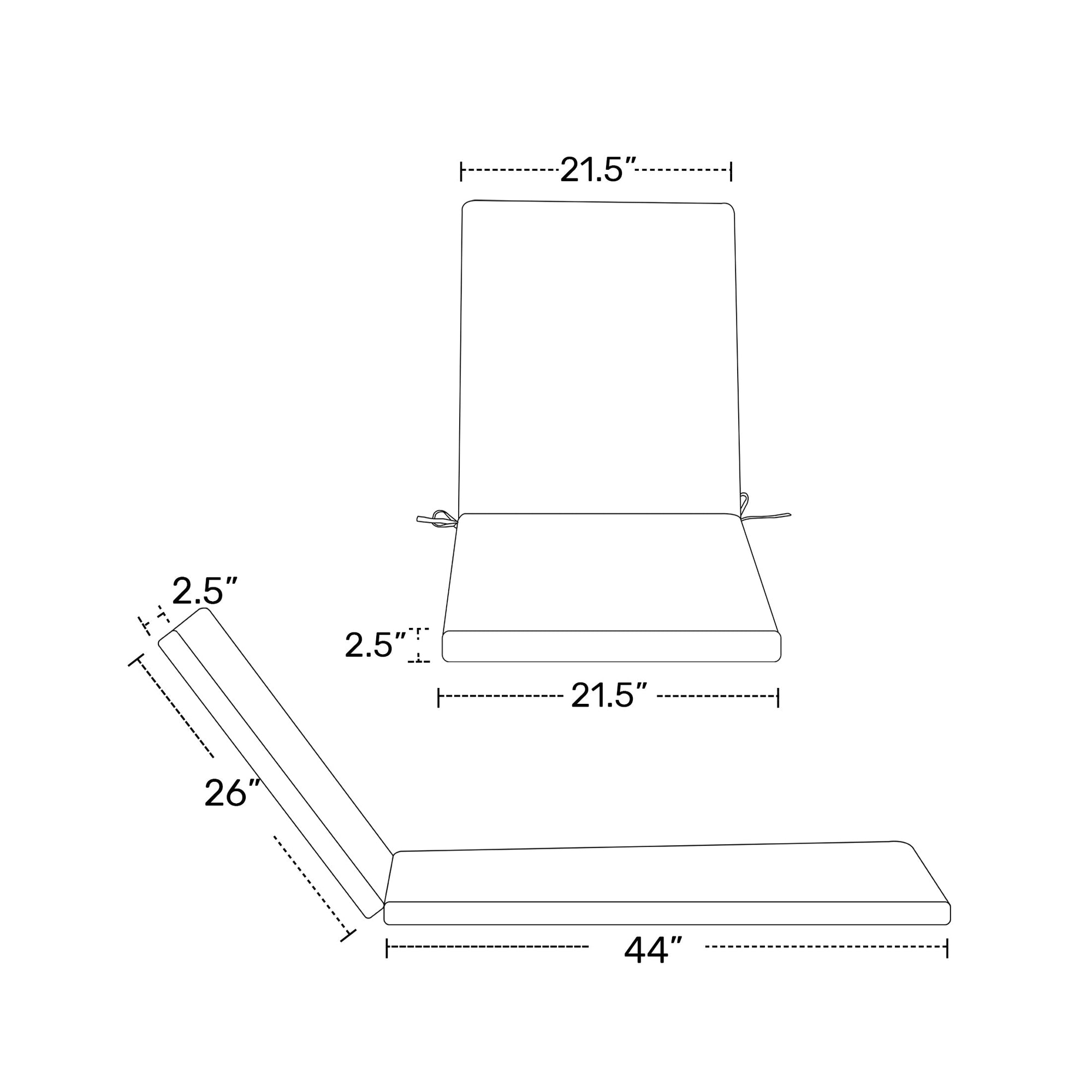 Coussins de chaise longue d'extérieur Polytrends, résistants à la décoloration, toutes saisons (lot de 2)