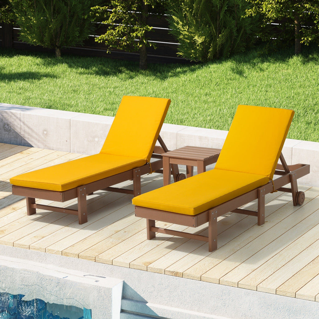 Coussins de chaise longue d'extérieur Polytrends, résistants à la décoloration, toutes saisons (lot de 2)