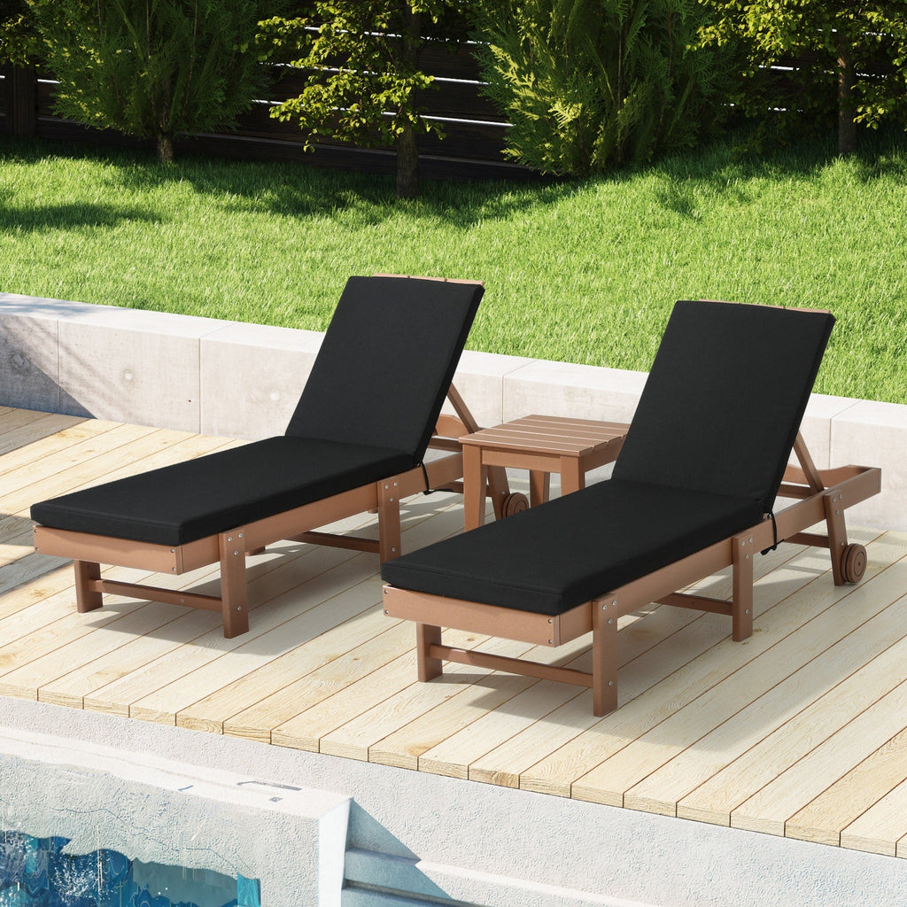 Coussins de chaise longue d'extérieur Polytrends, résistants à la décoloration, toutes saisons (lot de 2)