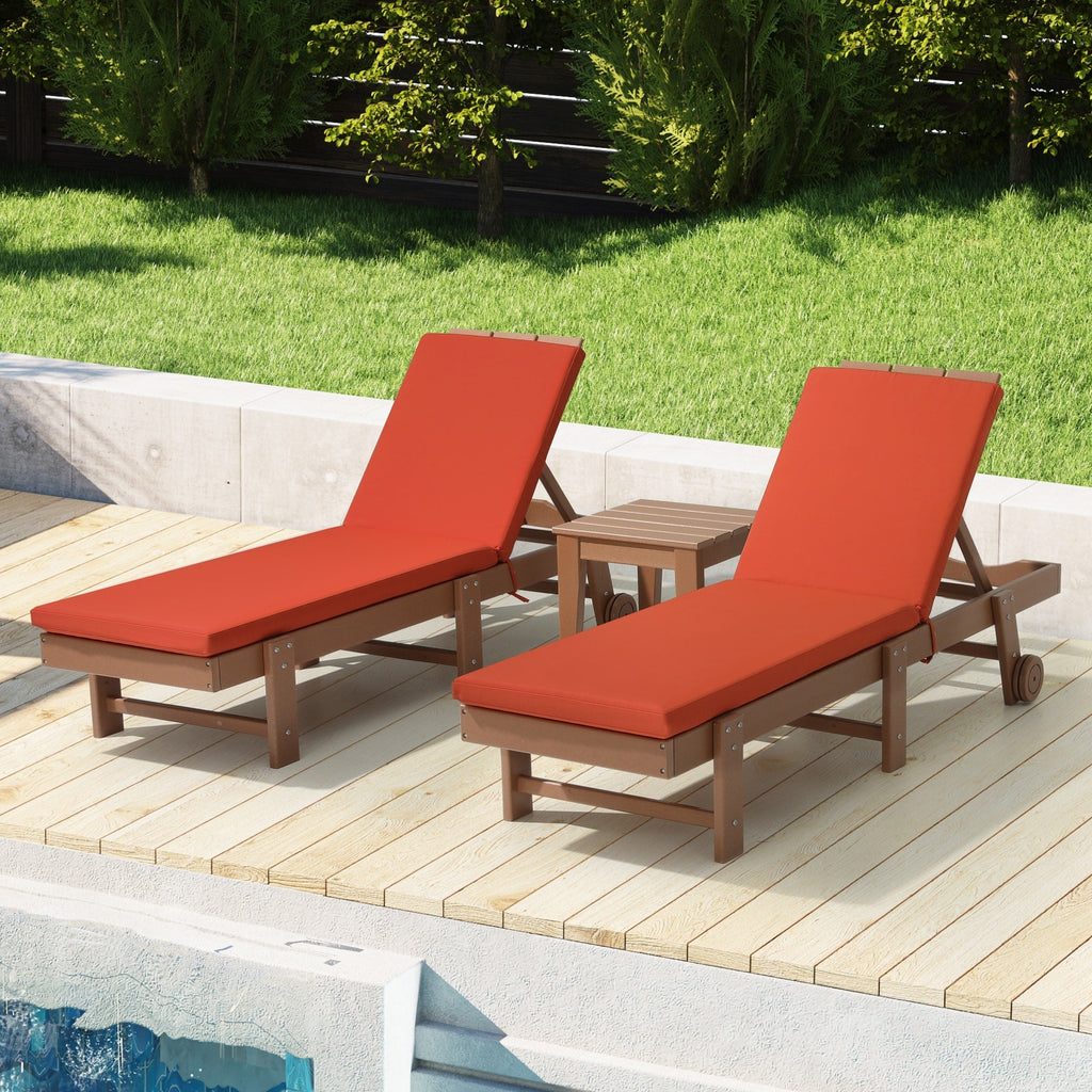 Coussins de chaise longue d'extérieur Polytrends, résistants à la décoloration, toutes saisons (lot de 2)
