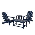 Ensemble de 4 chaises Adirondack pliables Polytrends Laguna en PEHD pour terrasse extérieure, toutes saisons