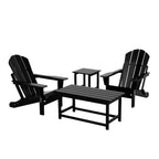Ensemble de 4 chaises Adirondack pliables Polytrends Laguna en PEHD pour terrasse extérieure, toutes saisons