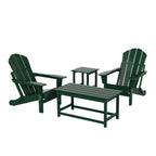 Ensemble de 4 chaises Adirondack pliables Polytrends Laguna en PEHD pour terrasse extérieure, toutes saisons