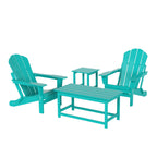 Ensemble de 4 chaises Adirondack pliables Polytrends Laguna en PEHD pour terrasse extérieure, toutes saisons