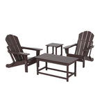 Ensemble de 4 chaises Adirondack pliables Polytrends Laguna en PEHD pour terrasse extérieure, toutes saisons