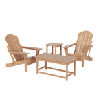 Ensemble de 4 chaises Adirondack pliables Polytrends Laguna en PEHD pour terrasse extérieure, toutes saisons