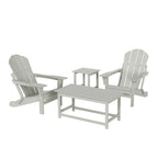 Ensemble de 4 chaises Adirondack pliables Polytrends Laguna en PEHD pour terrasse extérieure, toutes saisons