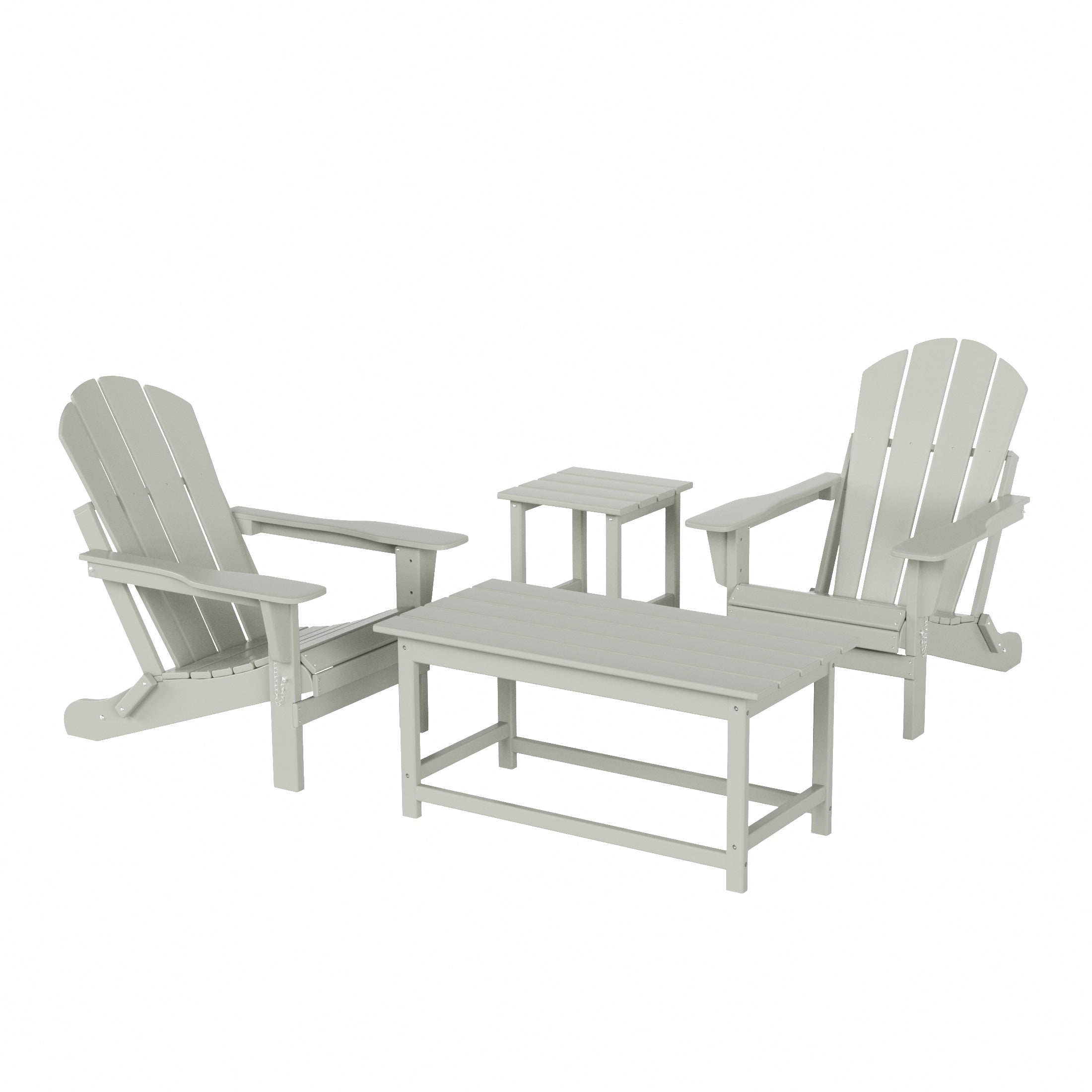 Ensemble de 4 chaises Adirondack pliables Polytrends Laguna en PEHD pour terrasse extérieure, toutes saisons