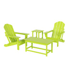 Ensemble de 4 chaises Adirondack pliables Polytrends Laguna en PEHD pour terrasse extérieure, toutes saisons