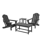 Ensemble de 4 chaises Adirondack pliables Polytrends Laguna en PEHD pour terrasse extérieure, toutes saisons