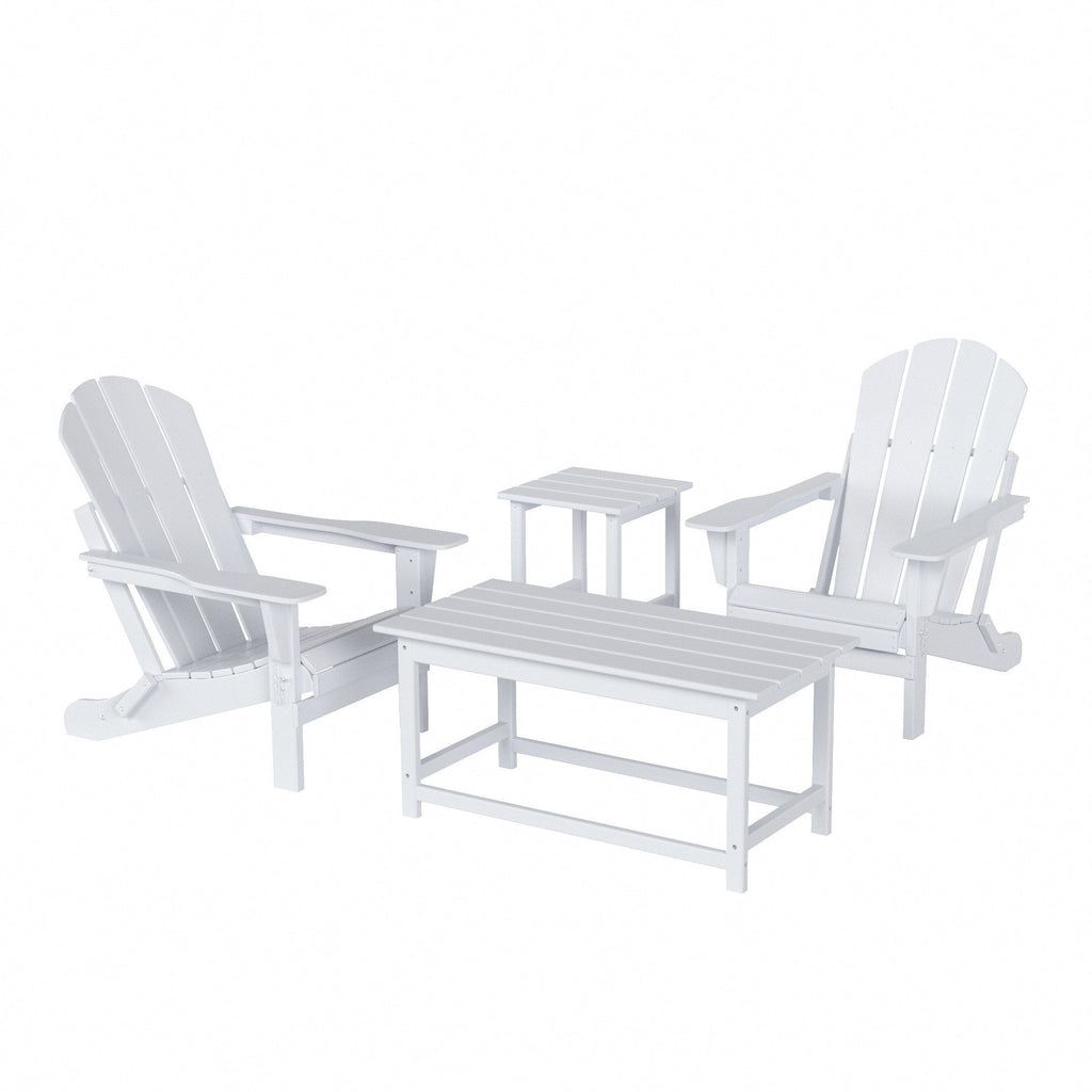 Ensemble de 4 chaises Adirondack pliables Polytrends Laguna en PEHD pour terrasse extérieure, toutes saisons
