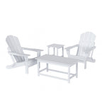 Ensemble de 4 chaises Adirondack pliables Polytrends Laguna en PEHD pour terrasse extérieure, toutes saisons