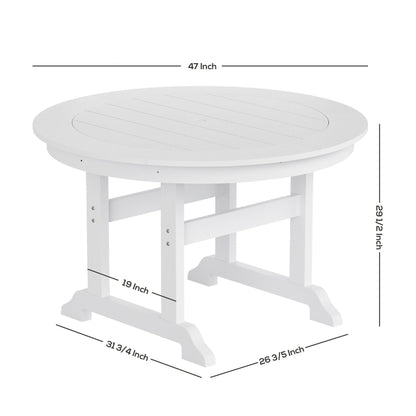 Ensemble de 5 chaises de salle à manger rondes Adirondack Polytrends Laguna en PEHD, toutes saisons, pour terrasse