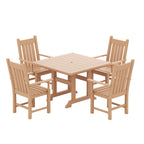 Ensemble de salle à manger d'extérieur Polytrends Laguna en PEHD, toutes saisons, avec table carrée et fauteuils (ensemble de 5 pièces)