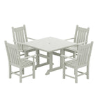 Ensemble de salle à manger d'extérieur Polytrends Laguna en PEHD, toutes saisons, avec table carrée et fauteuils (ensemble de 5 pièces)
