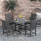 Ensemble de salle à manger d'extérieur Polytrends Laguna en PEHD, toutes saisons, avec table carrée et fauteuils (ensemble de 5 pièces)