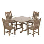 Ensemble de salle à manger d'extérieur Polytrends Laguna en PEHD, toutes saisons, avec table carrée et fauteuils (ensemble de 5 pièces)
