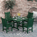 Ensemble de salle à manger d'extérieur Polytrends Laguna en PEHD, toutes saisons, avec table carrée et fauteuils (ensemble de 5 pièces)