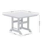 Ensemble de salle à manger d'extérieur Polytrends Laguna en PEHD, toutes saisons, avec table carrée et fauteuils (ensemble de 5 pièces)