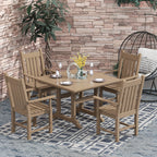 Ensemble de salle à manger d'extérieur Polytrends Laguna en PEHD, toutes saisons, avec table carrée et fauteuils (ensemble de 5 pièces)
