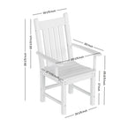 Ensemble de salle à manger d'extérieur Polytrends Laguna en PEHD, toutes saisons, avec table carrée et fauteuils (ensemble de 5 pièces)