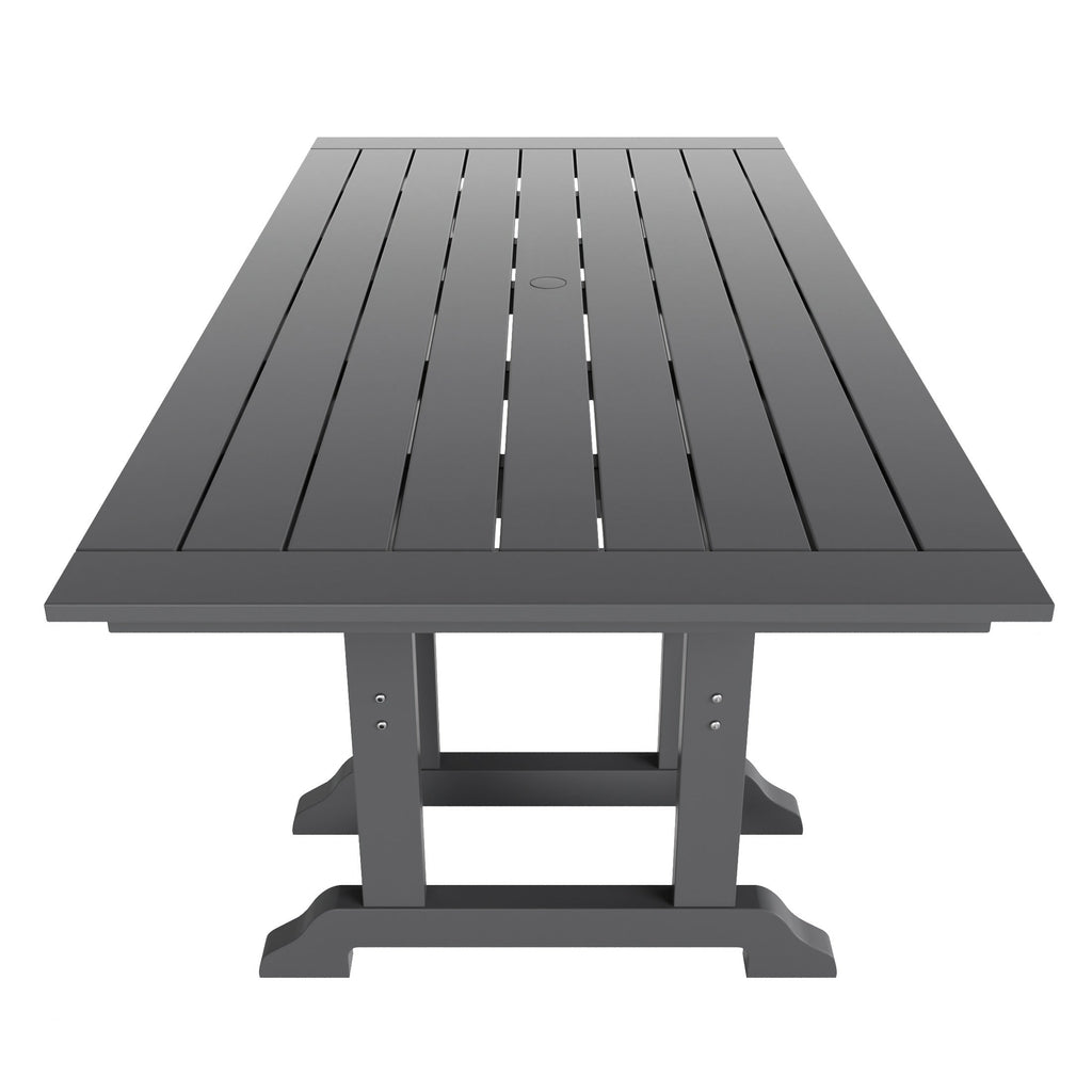 Ensemble de salle à manger et de jardin rectangulaire Polytrends Laguna 6 pièces avec table et banc
