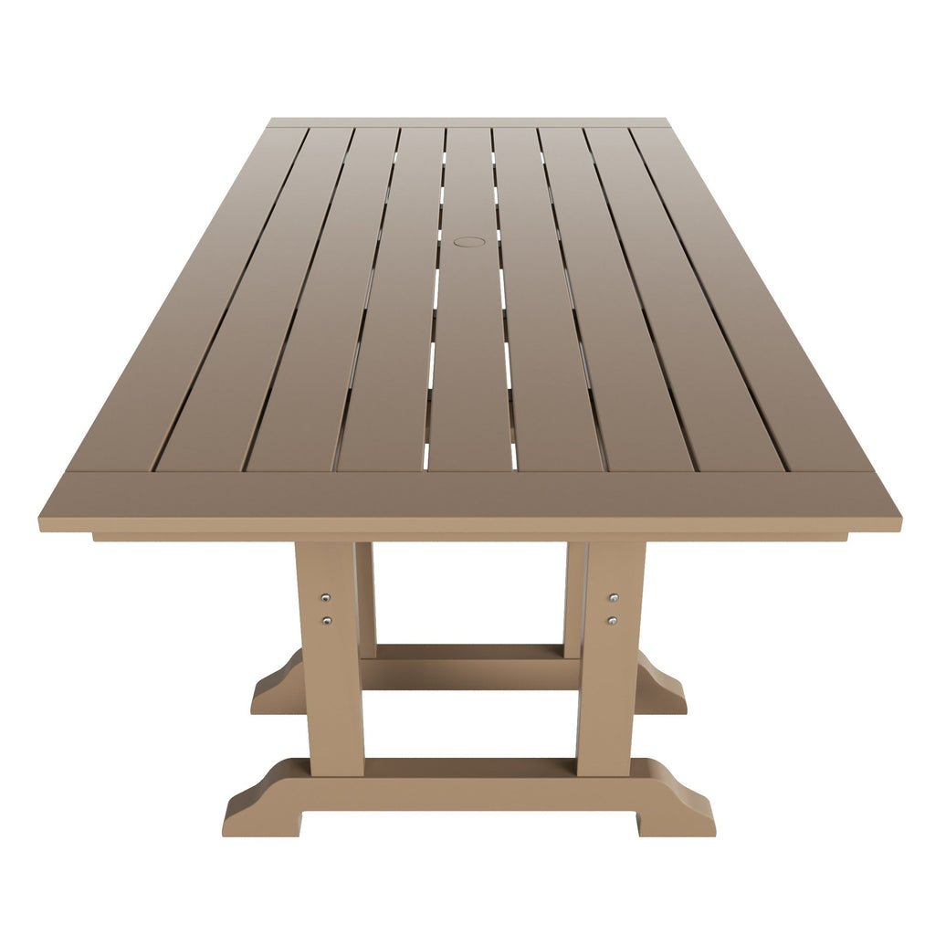 Ensemble de salle à manger et de jardin rectangulaire Polytrends Laguna 6 pièces avec table et banc
