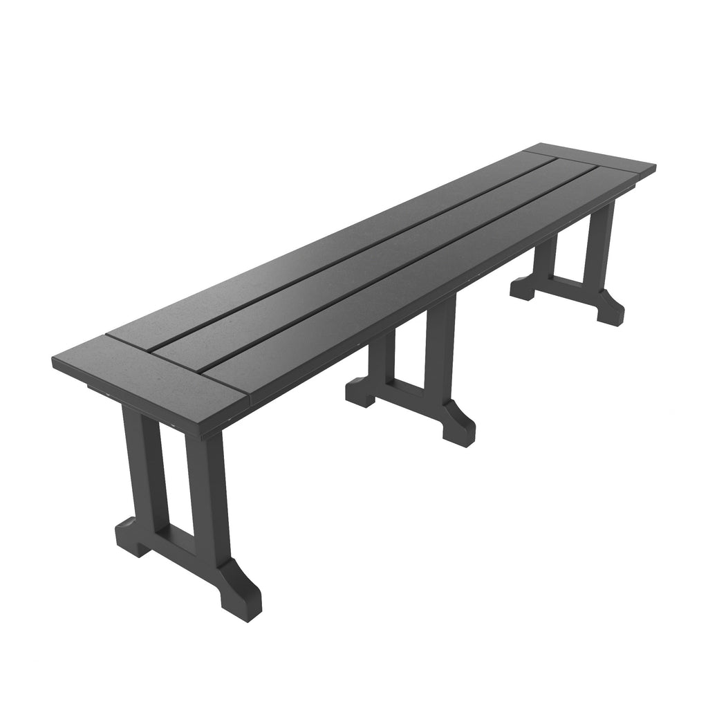 Ensemble de salle à manger et de jardin rectangulaire Polytrends Laguna 6 pièces avec table et banc