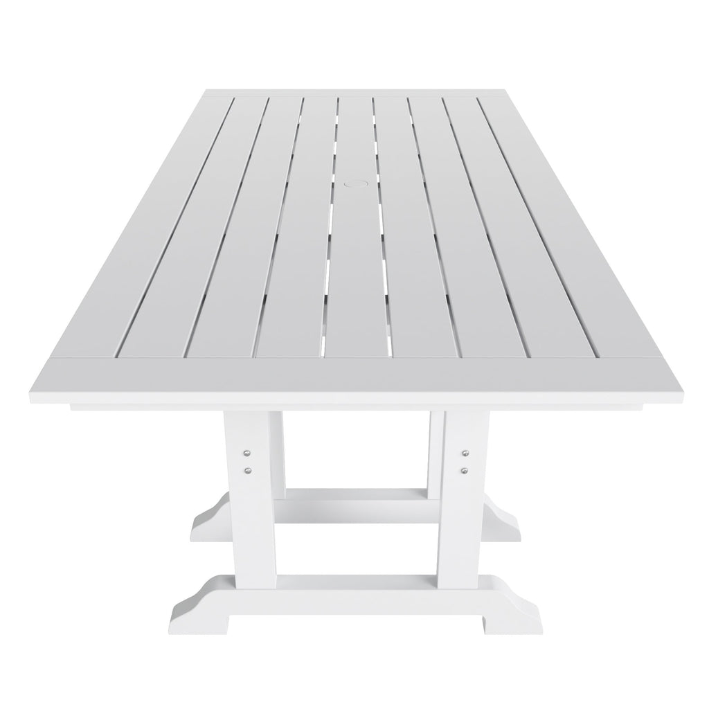 Ensemble de salle à manger et de jardin rectangulaire Polytrends Laguna 6 pièces avec table et banc