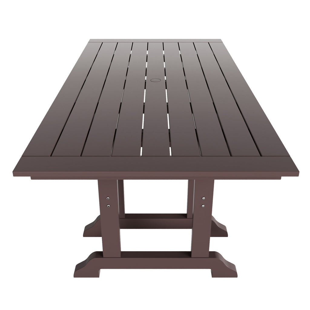 Ensemble de salle à manger et de jardin rectangulaire Polytrends Laguna 6 pièces avec table et banc
