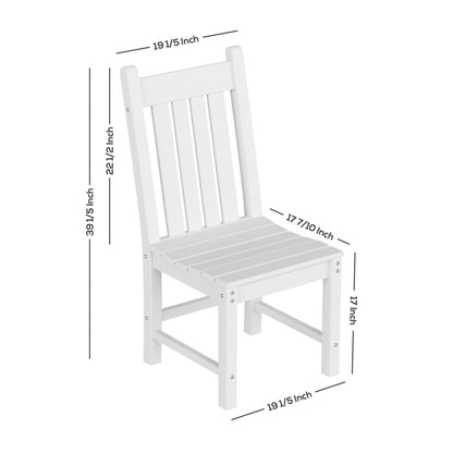 Ensemble de salle à manger d'extérieur Polytrends Laguna en PEHD, toutes saisons, avec table rectangulaire, chaises d'appoint et banc (ensemble de 6 pièces)