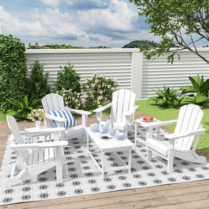 Ensemble de 7 chaises Adirondack pliables Polytrends Laguna en PEHD pour terrasse extérieure, toutes saisons