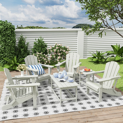 Ensemble de 7 chaises Adirondack pliables Polytrends Laguna en PEHD pour terrasse extérieure, toutes saisons