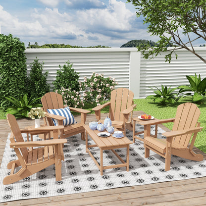 Ensemble de 7 chaises Adirondack pliables Polytrends Laguna en PEHD pour terrasse extérieure, toutes saisons