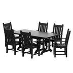 Ensemble de salle à manger d'extérieur Polytrends Laguna en PEHD, toutes saisons, avec table rectangulaire et fauteuils (7 pièces)